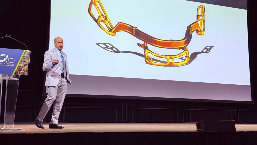 Ramsey Amin DDS - Dental Implant Specialist Lectures at National Conference - Showing Custom Lower Subperiosteal Implant