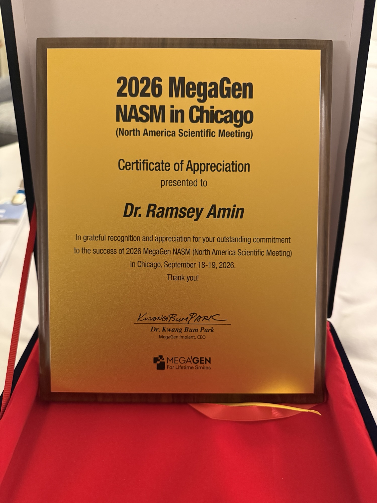 Ramsey Amin DDS - Award